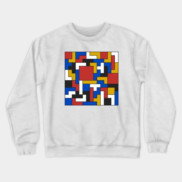 Tetris Mondrian Crewneck Sweatshirt by Axiomfox